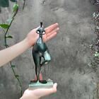 Bronze Green Patinated Abstract Fat Yoga Lady Female Sculpture Statue Figure