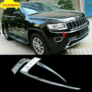 For Jeep Grand Cherokee 2014-2016 Chrome Head Light Lamp Eyelid Strip Cover Trim - Picture 1 of 6