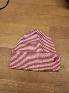 Mütze Kinder Petit Bateau 47/49 Rosa Weiß Geringelt 57% Wolle 43% Baumwolle 7-9M - Bild 1 von 9