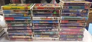Disney VHS & Masterpiece Collection Lot of 34 - Mickey, Dumbo, Pooh, Cinderella - Picture 1 of 5