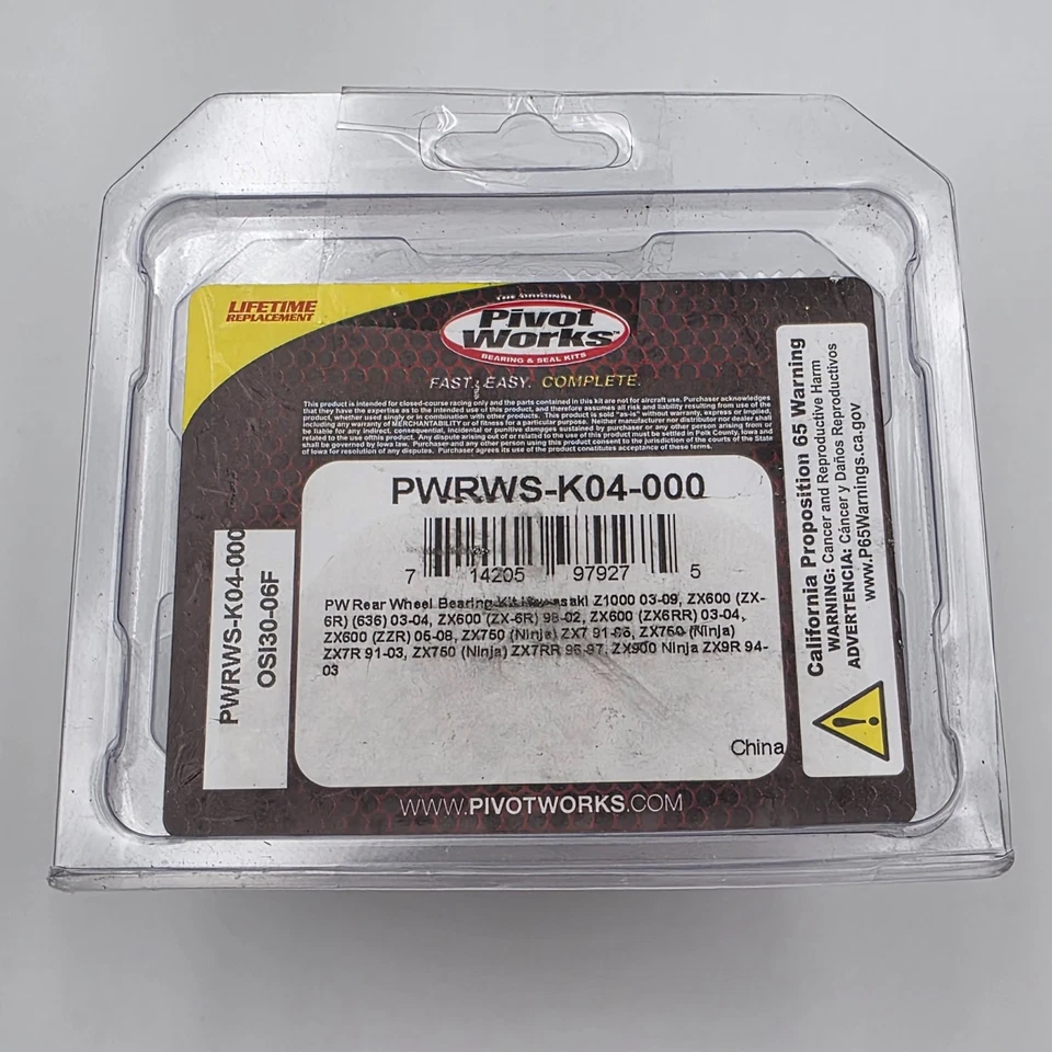 Nuevo kit de cojinete de rueda Pivot Works PWRWS-K04-000 para Kawasaki Z 1000 2003-2006 Foto 1 de 3
