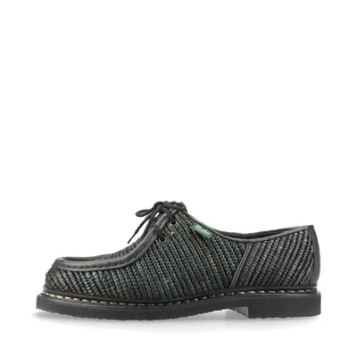 Paraboot Michaël Rafia Zapatos Cuero 39 1/2 Damas Negro 90803 Foto 1 de 4