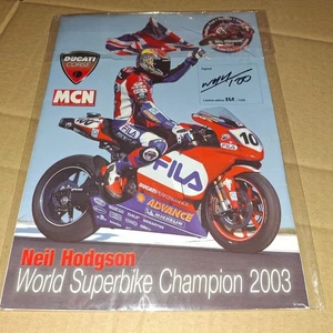 NEIL HODGSON FIRMADO A MANO EDICIÓN LIMITADA (868/1250) CAMPEÓN MUNDIAL DE SUPERBIKES 2003 - Imagen 1 de 3