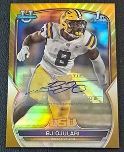 BJ Ojulari /50 RC Gold Refractor Auto 2022 Bowman University Chrome #58 Rookie - Picture 1 of 2