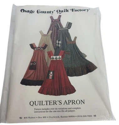 Osage County Quilt Factory Sewing Pattern Quilters Apron Jumper Uncut One Size - Image 1 of 4