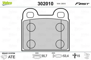 VALEO 302010 Juego Pastillas Freno Delanteras Traseras VW Kaefer Tipo 1 1500,1600 (31) - Imagen 1 de 10
