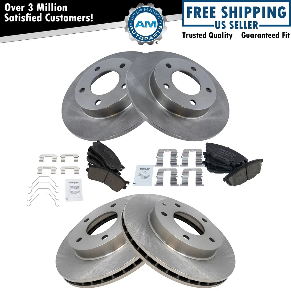 Front & Rear Premium Posi Ceramic Brake Pad & Rotor Kit for Mazda Protege - Image 1 of 4