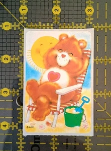 Vintage Aufkleber American Greetings Care Bears Sticker Mod 80er Herz Sonne Strand - Bild 1 von 3