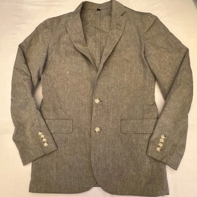 J Crew Ludlow  Blazer Mens 36R Gray Somelos Cotton Linen Sport Coat - Image 1 of 4