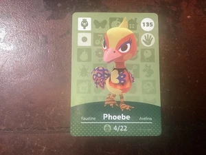 Phoebe #135 Animal Crossing Amiibo Original Nintendo Mint Karte aus Serie 2 - Bild 1 von 3