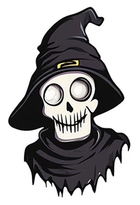 Lote de 6 pegatinas de vinilo “Skelly” Spooky Halloween (3x2”) - Imagen 1 de 1