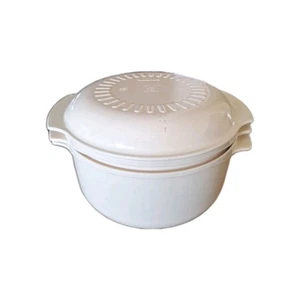 Tupperware Mikrowelle Stapelkocher 3 Stück Nesting 2192B, 2210A, 2193A Mandel 3qt - Bild 1 von 4