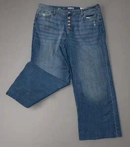Sonoma High Rise Wide Leg Jeans Raw Hem Relaxed Hip & Thigh Size 18 Plus NWT - Picture 1 of 7