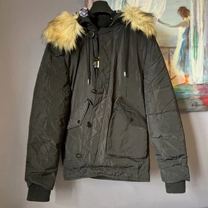 Robert Graham Gr. L Hooded Puffer Black Multicolor Lining Jacket Parka Coat Herren - Bild 1 von 12