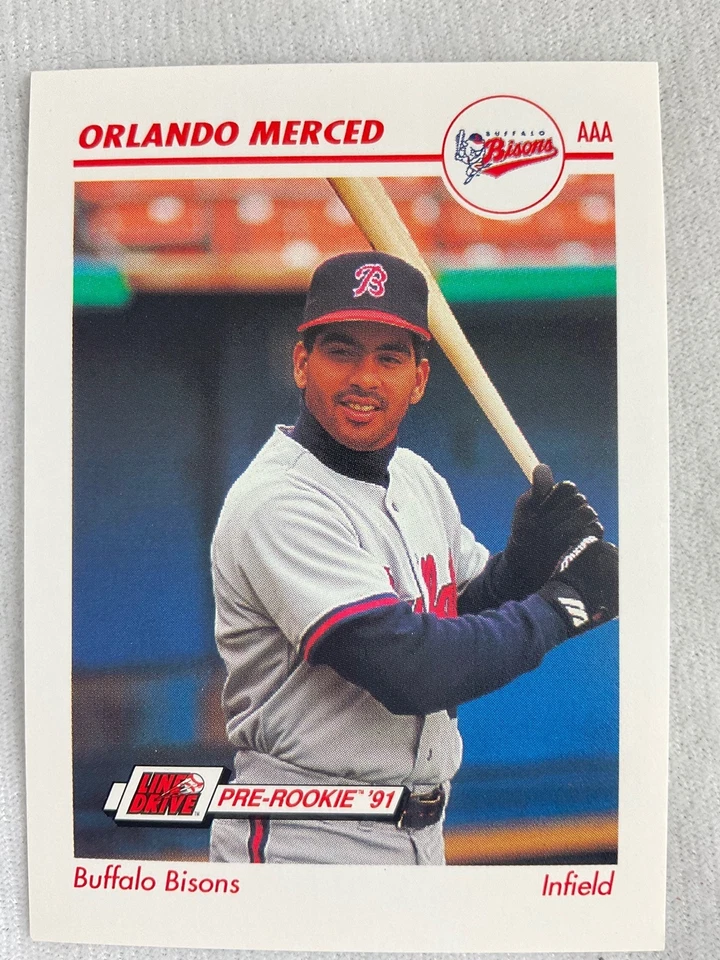 1991 Buffalo Bisons LINE DRIVE Pre-Rookie ‘91 Card#35-Orlando Merced - Image 1 of 1