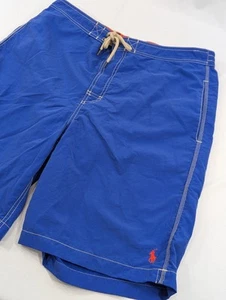 Vintage Polo Ralph Lauren Swim Trunks Large Royal Blue Pocket Shorts Mesh Liner - Picture 1 of 6