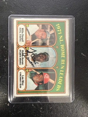Tarjeta de béisbol Hank Aaron autografiada de los Atlanta Braves Foto 1 de 2