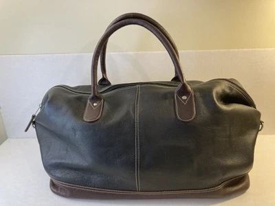 Latino Weekender Duffel 15x10” 2 Tone Natural Leather - image 1 of 4