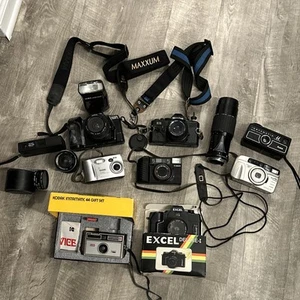 HUGE Lot of 15 VTG Cameras, Lenses & Filters- Untested/For Parts Sold AS/IS READ - Picture 1 of 24