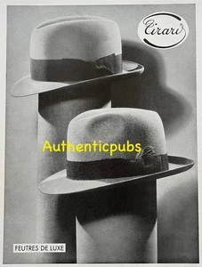 REKLAME TIRARD HÜTE FILZE DE LUXE VON 1935 AD FRANZÖSISCHER HAT PUB - Bild 1 von 1