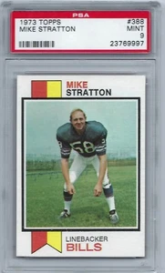 1973 TOPPS # 388 MIKE STRATTON ☆RARE☆ BUFFALO BILLS PSA 9 MINT - Picture 1 of 1