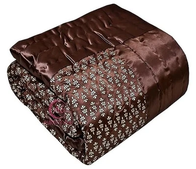 Handmade Silk Cotton Soft Jaipuri Razai Double Bed Quilt Ac Blanket 85X10 inch - Image 1 of 4