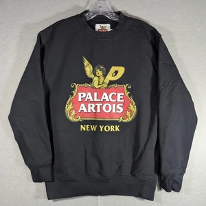 Palace Stella Artois Sweatshirt Mens Medium Black Cartouche Crew New York 2021 - Picture 1 of 7