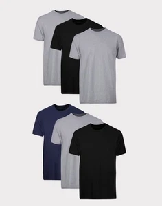 Hanes T-Shirt 6-Pack Men's ComfortSoft TAGLESS Crewneck Short Sleeve Tee Value - Picture 1 of 8