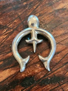 Vintage Navajo Sandguss Sterlingsilber Kürbisblüte NAJA Anhänger schwer 44g - Bild 1 von 14