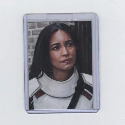 WALKING DEAD ROSITA ACEO PAINTED SKETCH CARD BY ARTIST JAVIER GONZALES   1/1! - Image 1 of 2