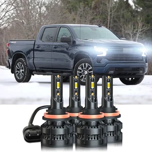 4x bombillas LED de haz bajo + alto para Chevy Silverado 2023-2025 H9 H11 - Imagen 1 de 11