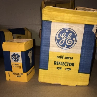 Lot 6 Vtg GE 30w R20 Reflector  Mini Flood Light Bulb 120v  30R20 USA - Image 1 of 4