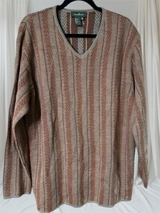 90s Men’s Ermenegildo Zegna Sweater XL 54 ITALY Rust Tweed & Beige NWOT 70% WOOL - Picture 1 of 24