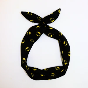 BATMAN black wired headband head scarf dolly bow hair wrap dolly bow accessory - Bild 1 von 2