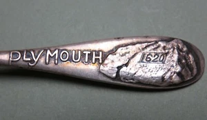 PLYMOUTH ROCK MI SOUVENIR CUCHARA TOALLA ART NOUVEAU PLATA ESTERLINA .925 - Imagen 1 de 4