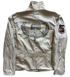 Ralph Lauren USRL Airborne Military Jacket XXL Beige RRL Patch Paratrooper VTG - Picture 1 of 21