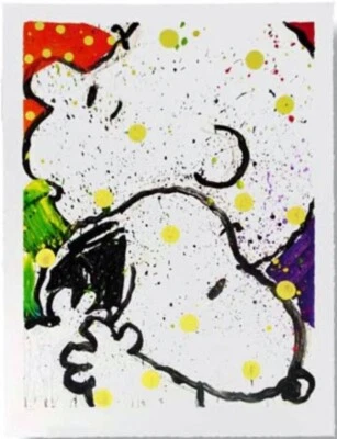 TOM EVERHART GET A GRIP HAND SIGNED SNOOPY dog Charlie Brown Peanuts Litho. COA - Imagem 1 de 3