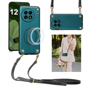 Genuine Leather Magnetic Case for OnePlus Crossbody with Cowhider Strap - Picture 1 of 11