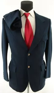 Traje De Colección Años 80 Para Hombre A Medida Azul Marino Ocio Norfolk Frente Plano 38R - Imagen 1 de 10
