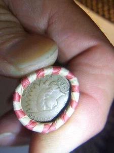 INDIAN HEAD & WHEAT PENNY ROLL WITH A 1898 INDIAN HEAD PENNY SHOWING - Picture 1 of 3