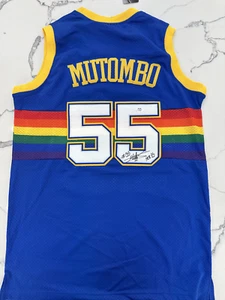 Dikembe Mutombo Autographed Signed Denver Nuggets NBA HOF Inscribed Jersey PSA - Picture 1 of 3