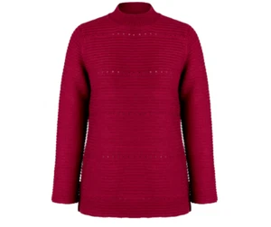 NWT NONI B JUMPER MOCK NECK POINTELLE CABARET RED LADIES SIZE XL RRP $99.99 - Picture 1 of 4