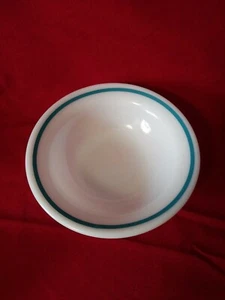 Tazón de vajilla vintage Pyrex azul azulado a rayas #358 vaso de leche de Corning - Imagen 1 de 6