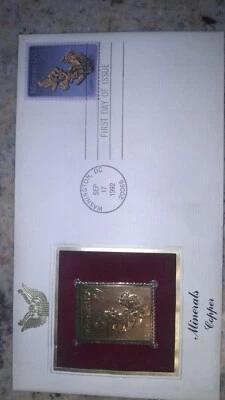 Réplicas doradas de cobre de minerales de 1992 de estampillas de Estados Unidos 22 k Foto 1 de 4