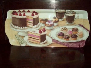 NEW DESSERT PATISSERIE CUPCAKE SANDWICH Party Serving Tray Acrylic 13" x 6" - Picture 1 of 2