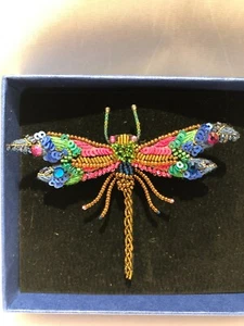 Libellula multicolore spilla ricamata a mano-Gioielleria Ottaviani Roma dal 1894 - Imagen 1 de 2