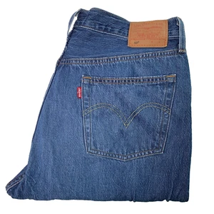 Jeans Levi's 501 Premium blu medio regular gamba dritta bottoni mosca taglia W32 L30 - Foto 1 di 10