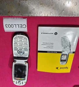 PBOX017-CELL03 - Motorola C290 Black Silver Sprint Rare Cellular Flip Phone - Picture 1 of 4