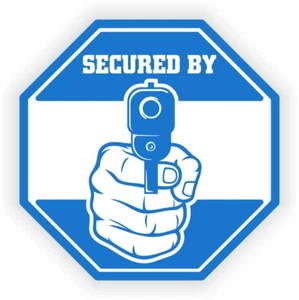 2 pezzi adesivi Secured By Me campanello videocamera porta decalcomanie sicurezza 3,75 - Foto 1 di 2