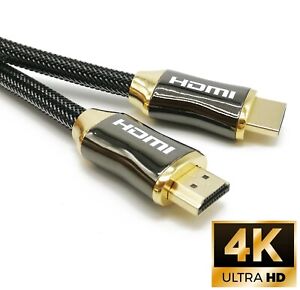 4K HDMI 2.0 Ultra HD High Speed Cable 2160p Gold Plated TV PS4 Sky Xbox Virgin
